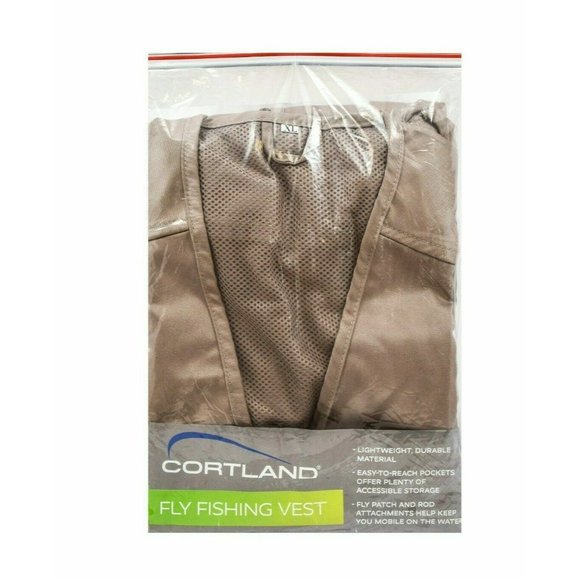 Cortland Fly Fishing Vest Med/Large Multiple Compartments D-Ring Rod Holder NEW - Picture 3 of 3